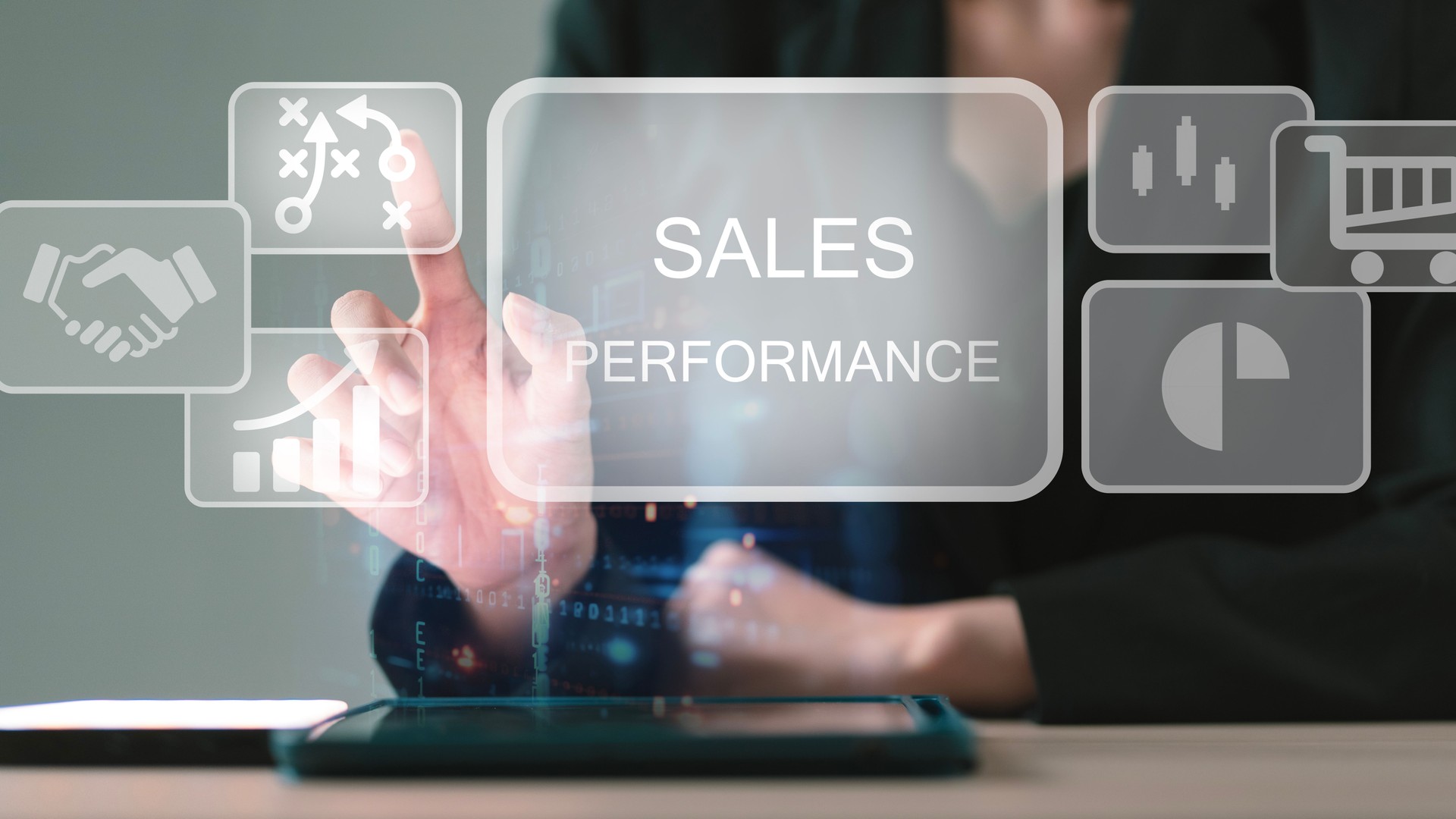 Sales performance management concept. Improve sales efficiency, increase sales and business growth,